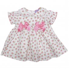 PQ212- Cerise: Baby Girls Luxury Fully Lined Dress (0-12 Months)